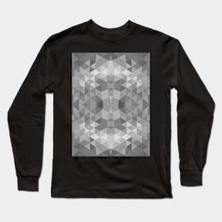 Black and White Fractal Geometric Pattern Long Sleeve T-Shirt